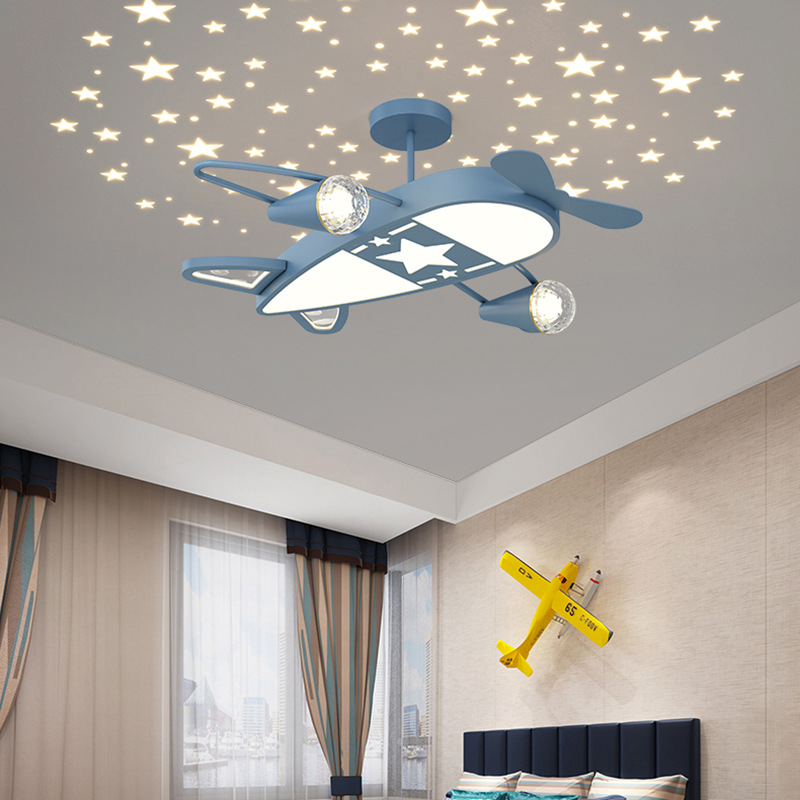 Baby Nursery Ceiling Light - السماء المرصعة بالنجوم طائرة ضوء رومانسية