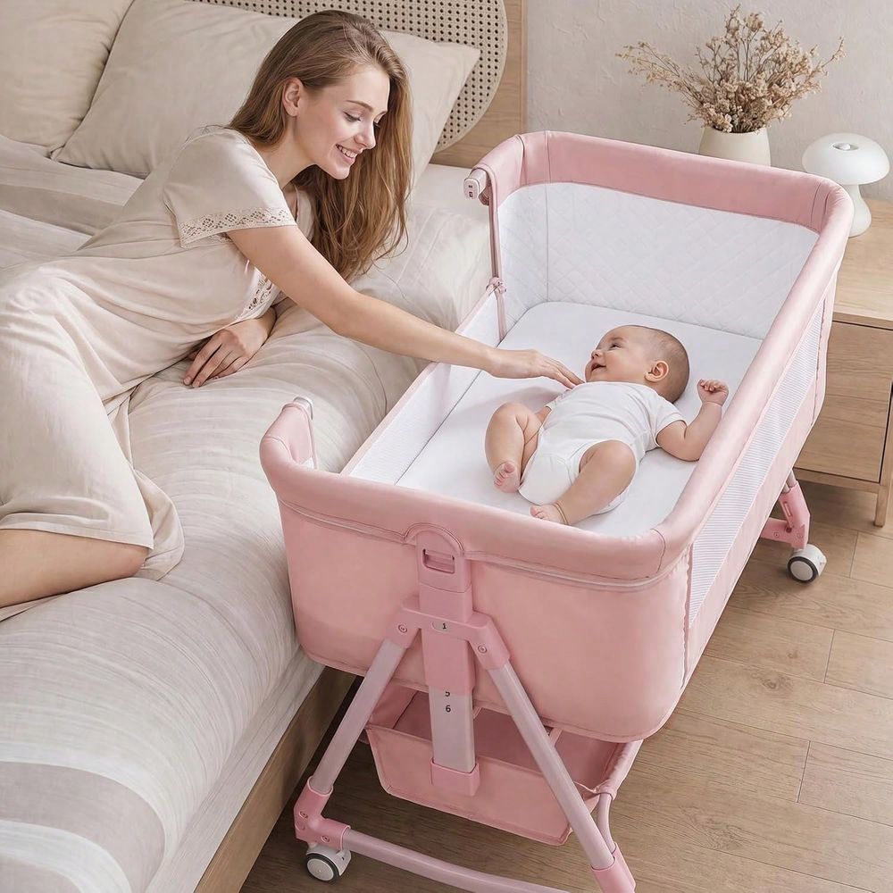Bassinet Bedside Sleeper - سرير أطفال 3 في 1، سرير