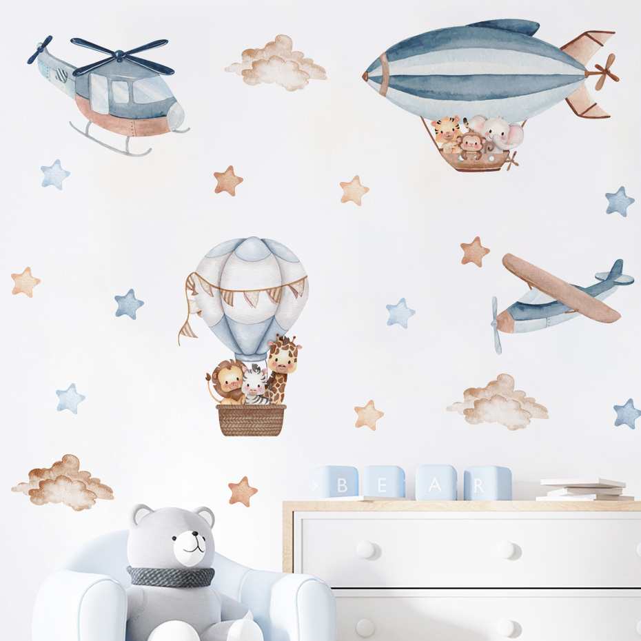 Baby Nursery Labels - ملصقات حائط على شكل حيوانات بألوان