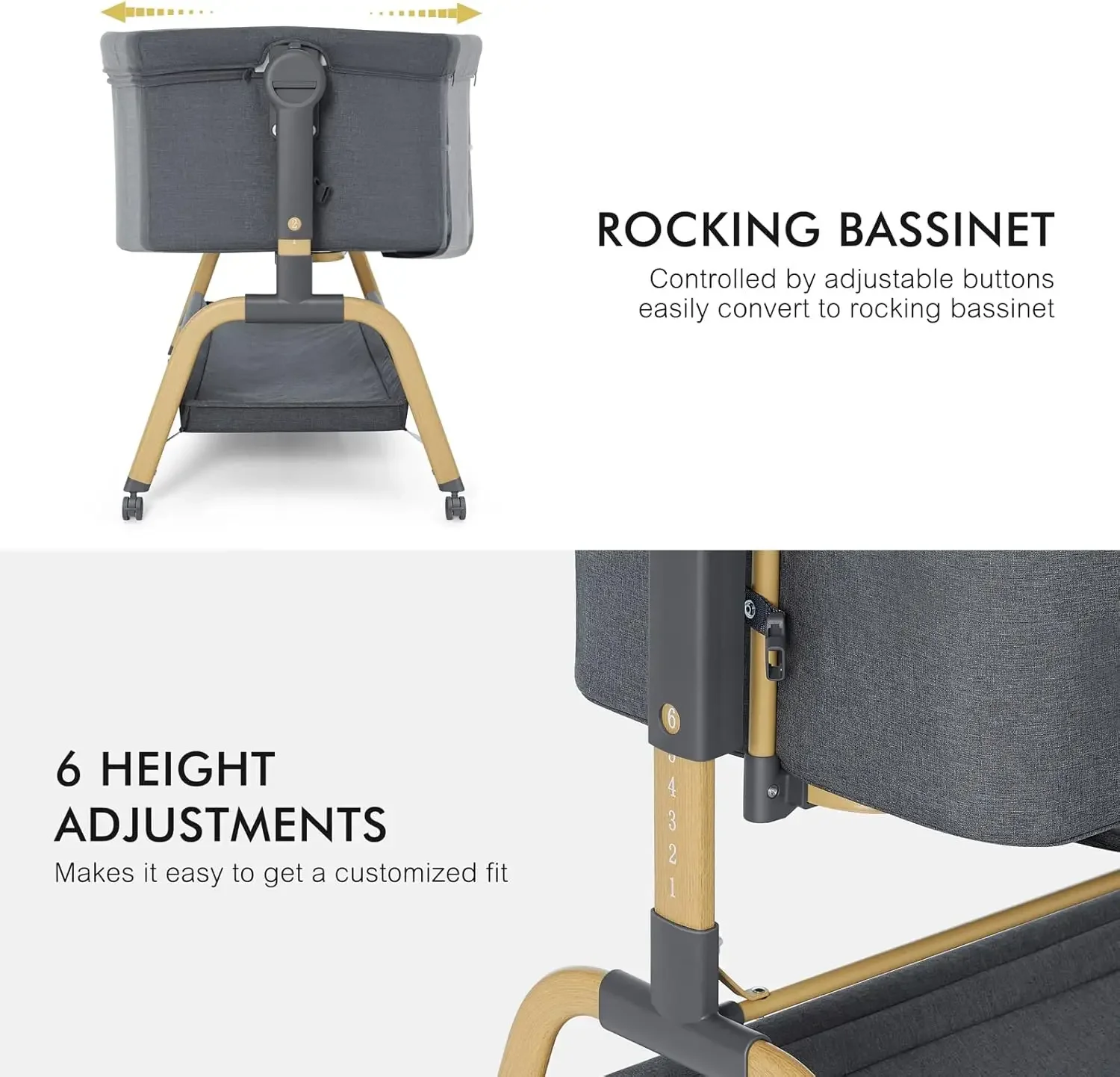Bassinet Bedside Sleeper - سرير أطفال 3 في 1 قابل