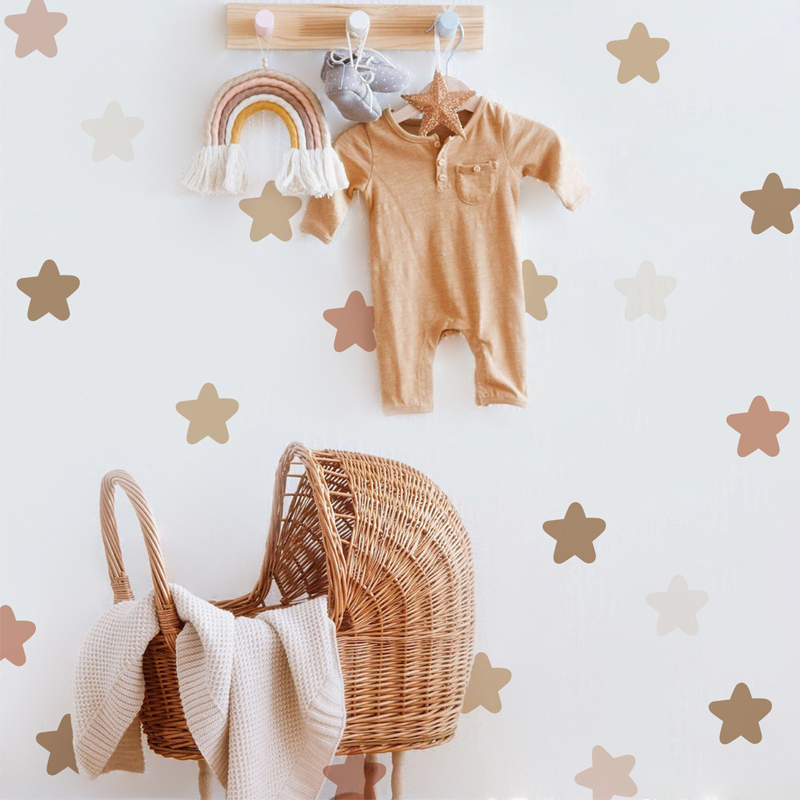 Baby Nursery Labels - بوهو قوس قزح جدار الشارات البولكا