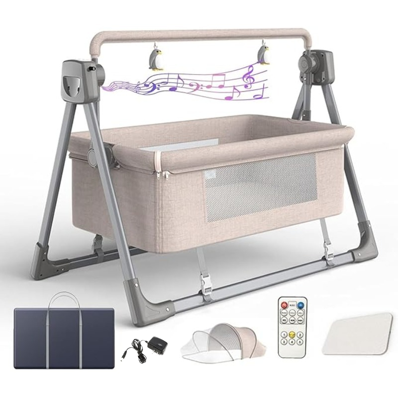 Bassinet Bedside Sleeper - سرير هزاز للطفل أوتوماتيكي بجانب السرير