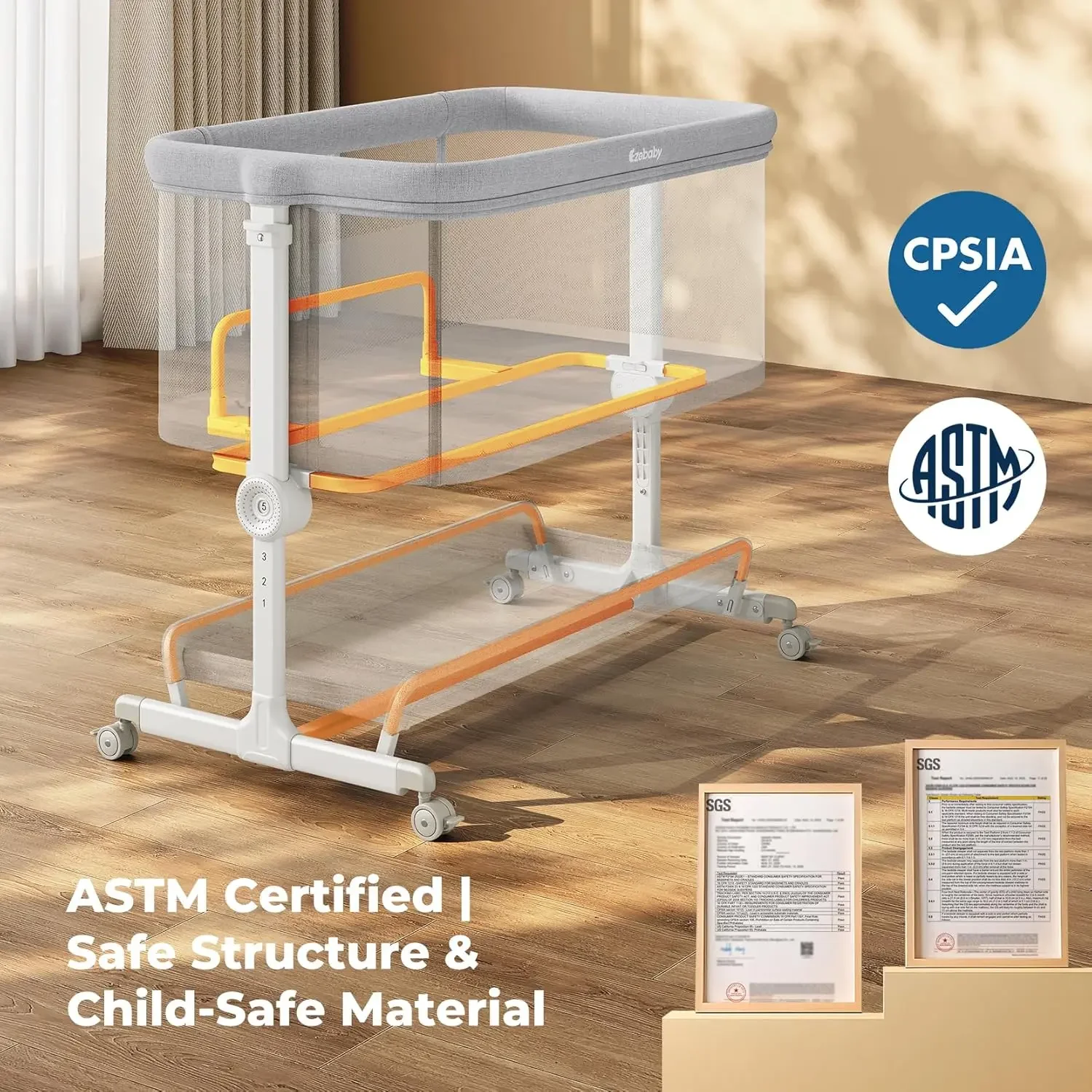 Bassinet Bedside Sleeper - سرير أطفال محمول بجانب السرير مع