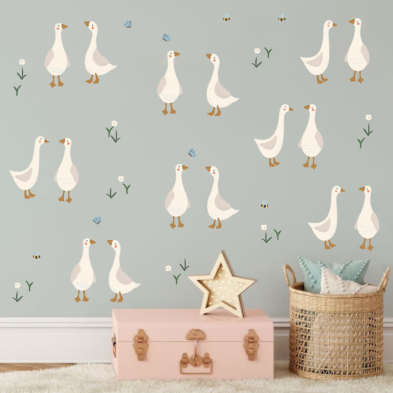 Baby Nursery Labels - ملصق جداري لطيف على شكل بطة،