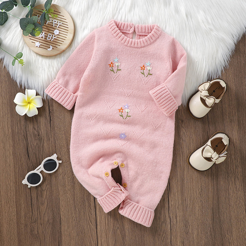 Baby Nursery Embroidery - الوليد الطفل رومبير محبوك الرضع الفتيات
