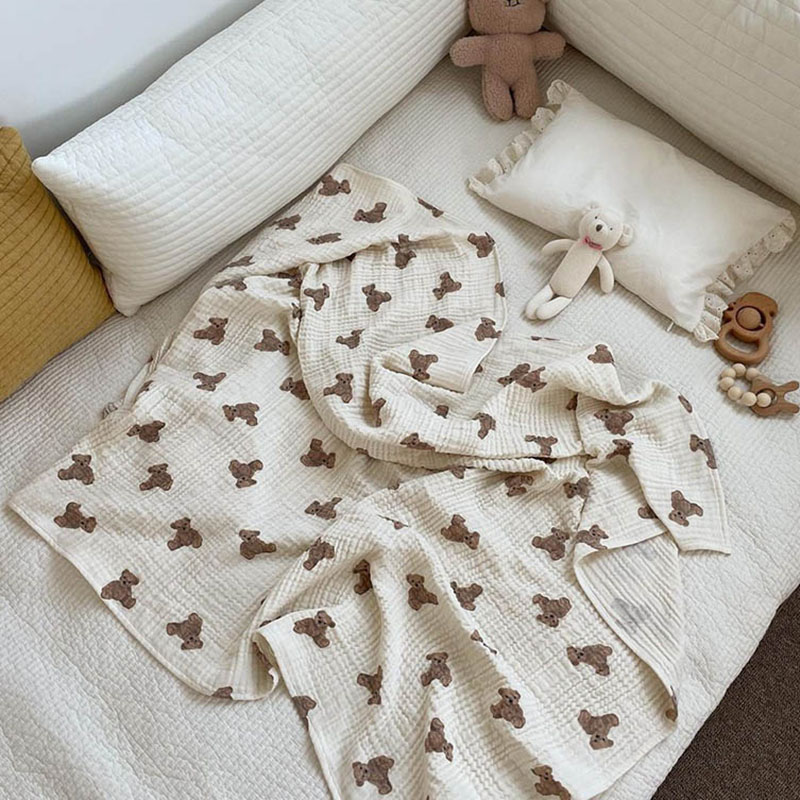 الدب طباعة الطفل البطانيات الو - مراجعة Swaddle Blanket Muslin وسعره