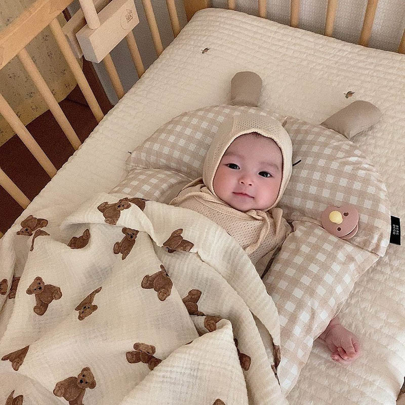 الدب طباعة الطفل البطانيات الو - مراجعة Swaddle Blanket Muslin وسعره