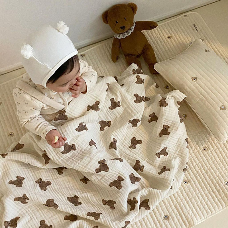 الدب طباعة الطفل البطانيات الو - مراجعة Swaddle Blanket Muslin وسعره