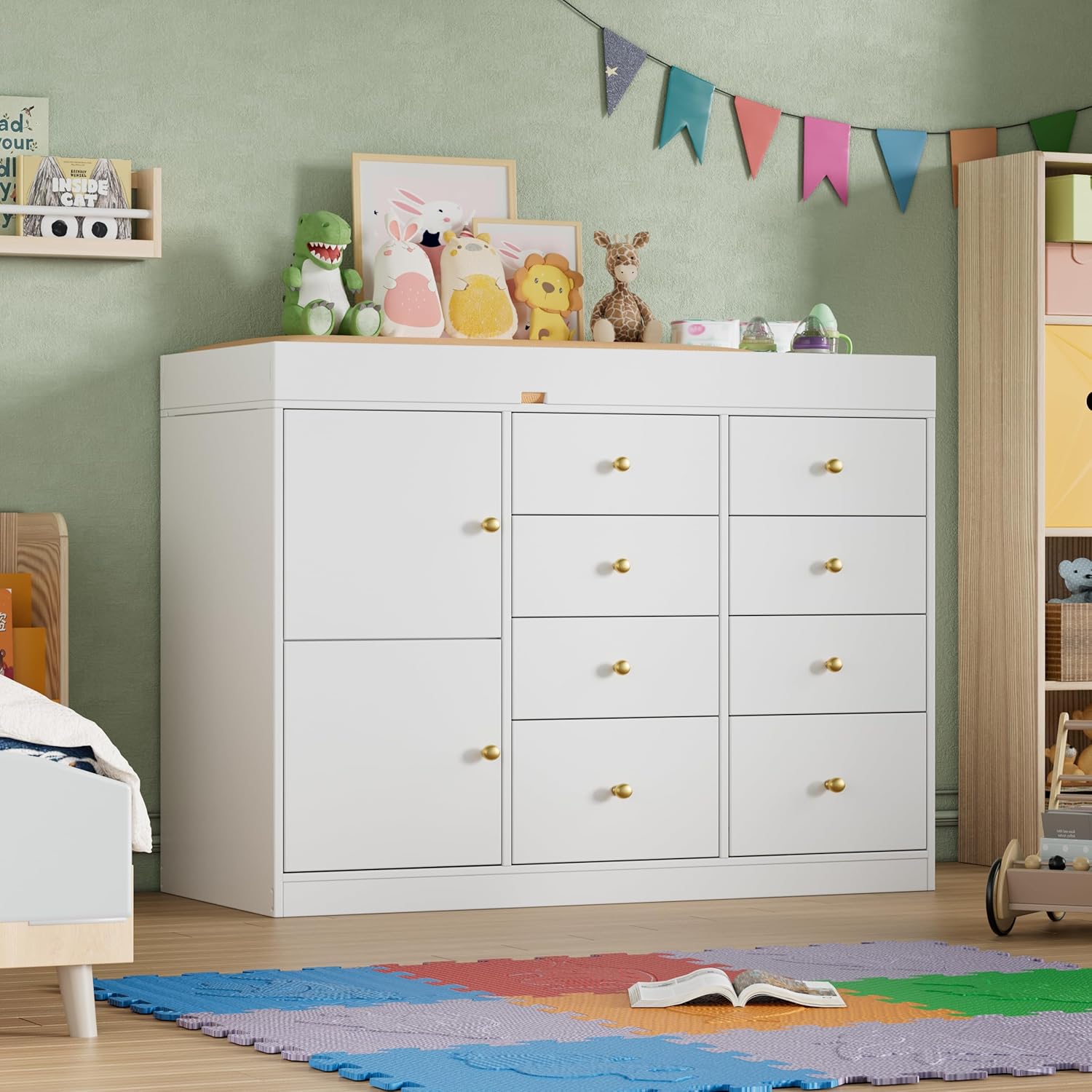 طاولة تغيير حفاضات الأطفال، خز - مراجعة Baby Nursery Drawers وسعره