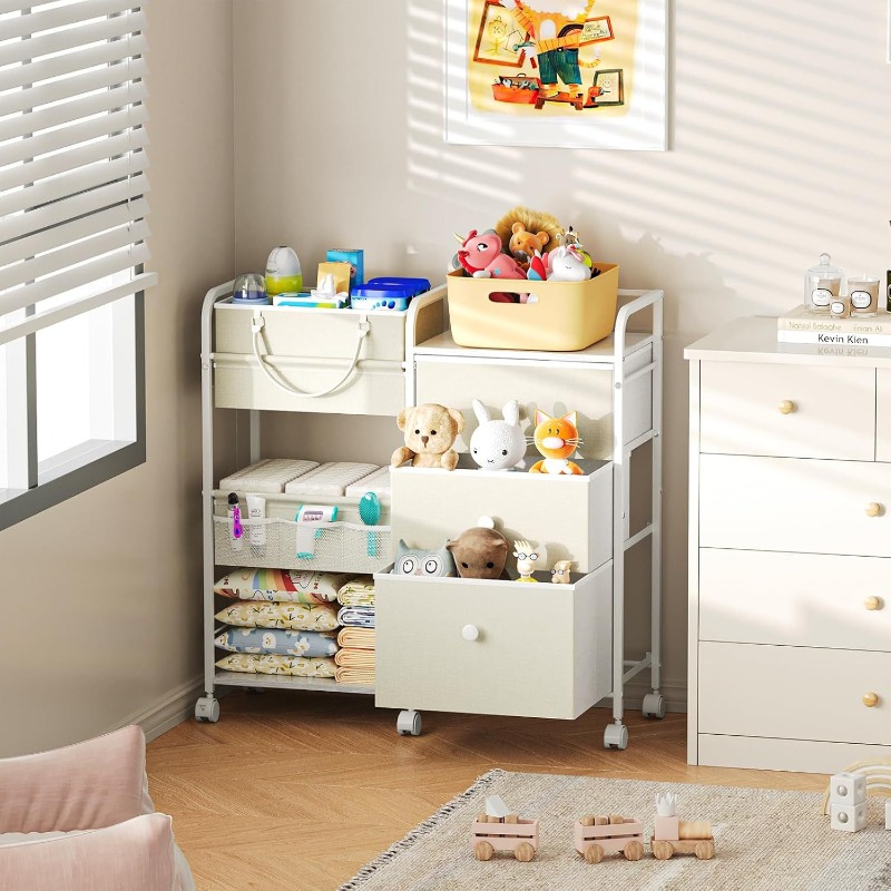 سعة كبيرة حفاضات الطفل المنظم  - مراجعة Baby Nursery Utility Cart وسعره