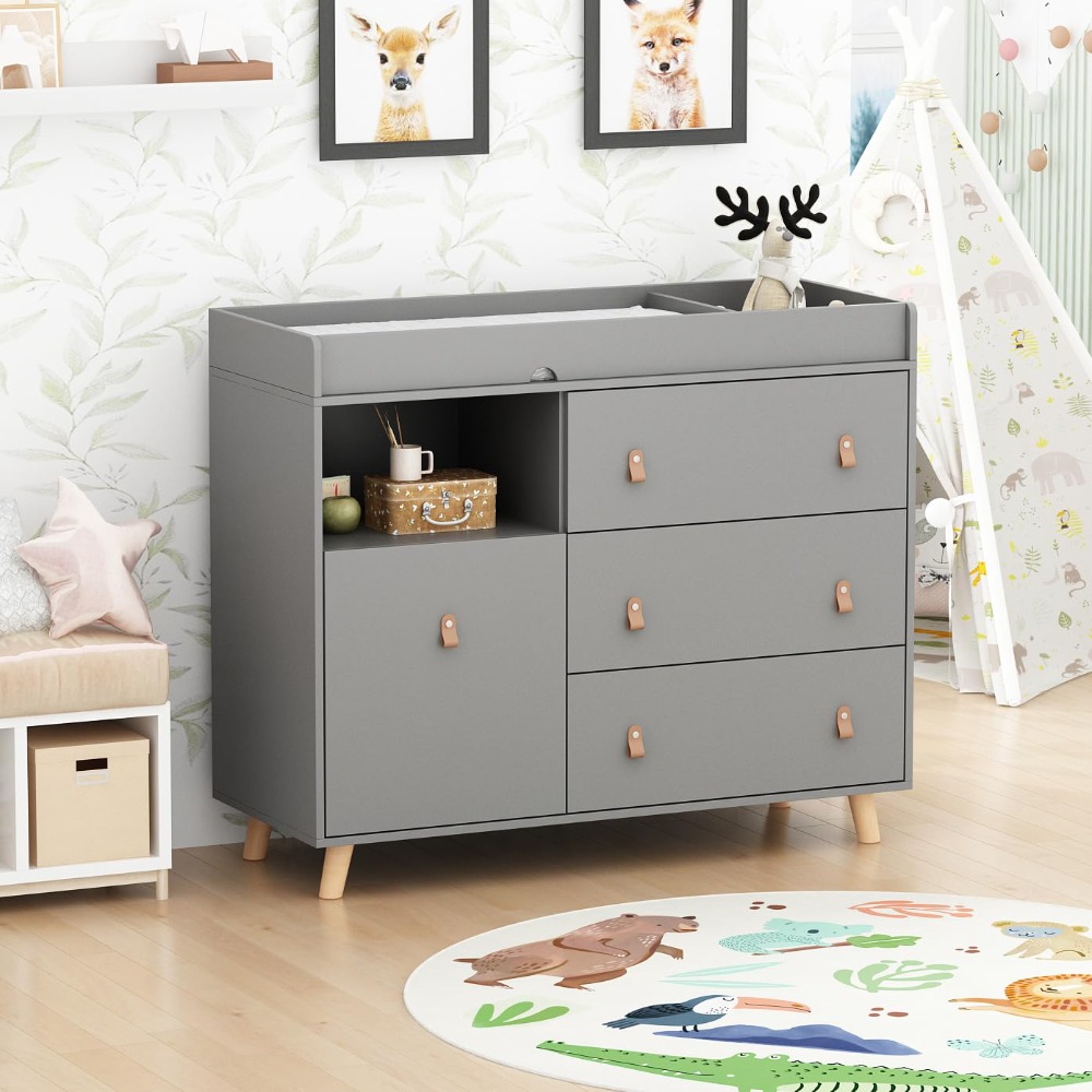 طاولة تغيير خزانة الأطفال، صند - مراجعة Baby Nursery Drawers وسعره