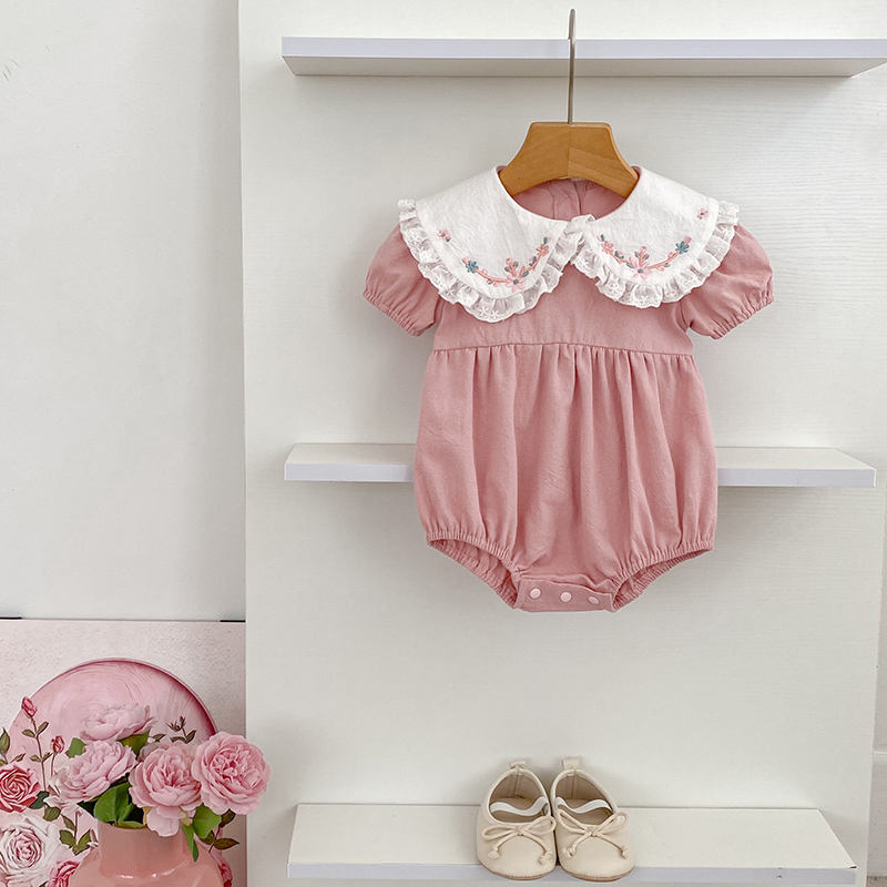 0-24 متر الوليد طفلة الوردي رو - مراجعة Baby Nursery Embroidery وسعره