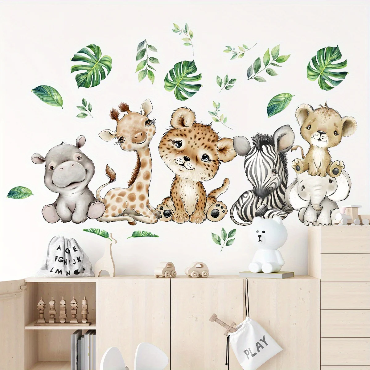 1 قطعة الكرتون لطيف فرس النهر  - مراجعة Baby Nursery Labels وسعره