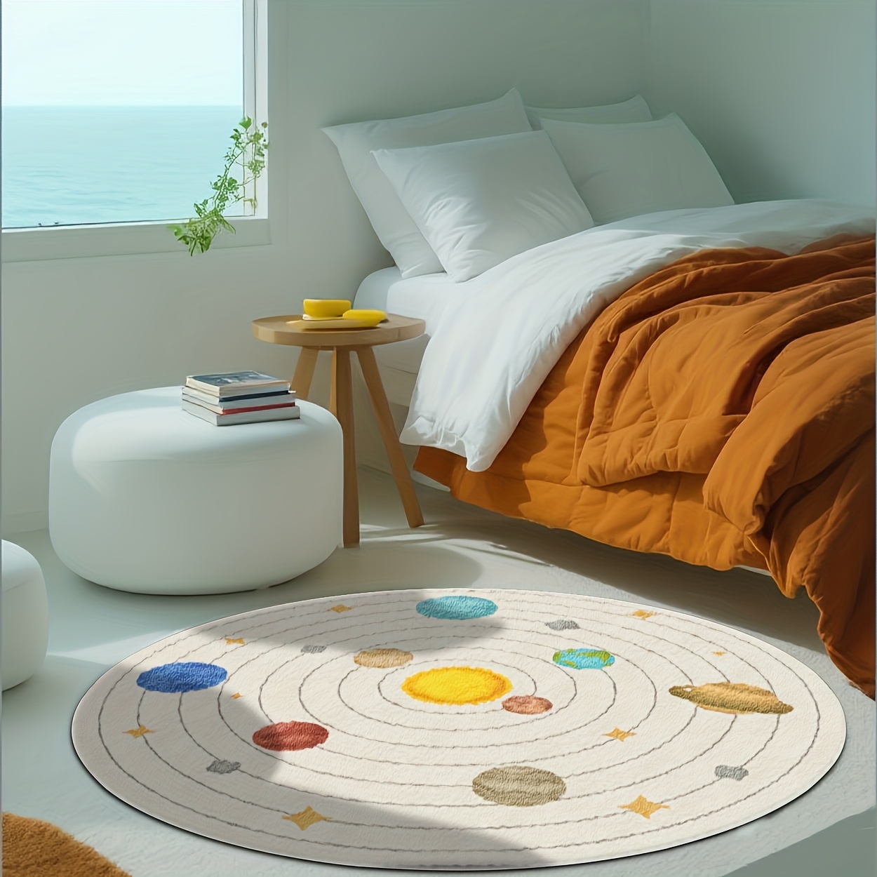 سجادة أرضية دائرية لطيفة بتصمي - مراجعة Baby Nursery Cushion وسعره