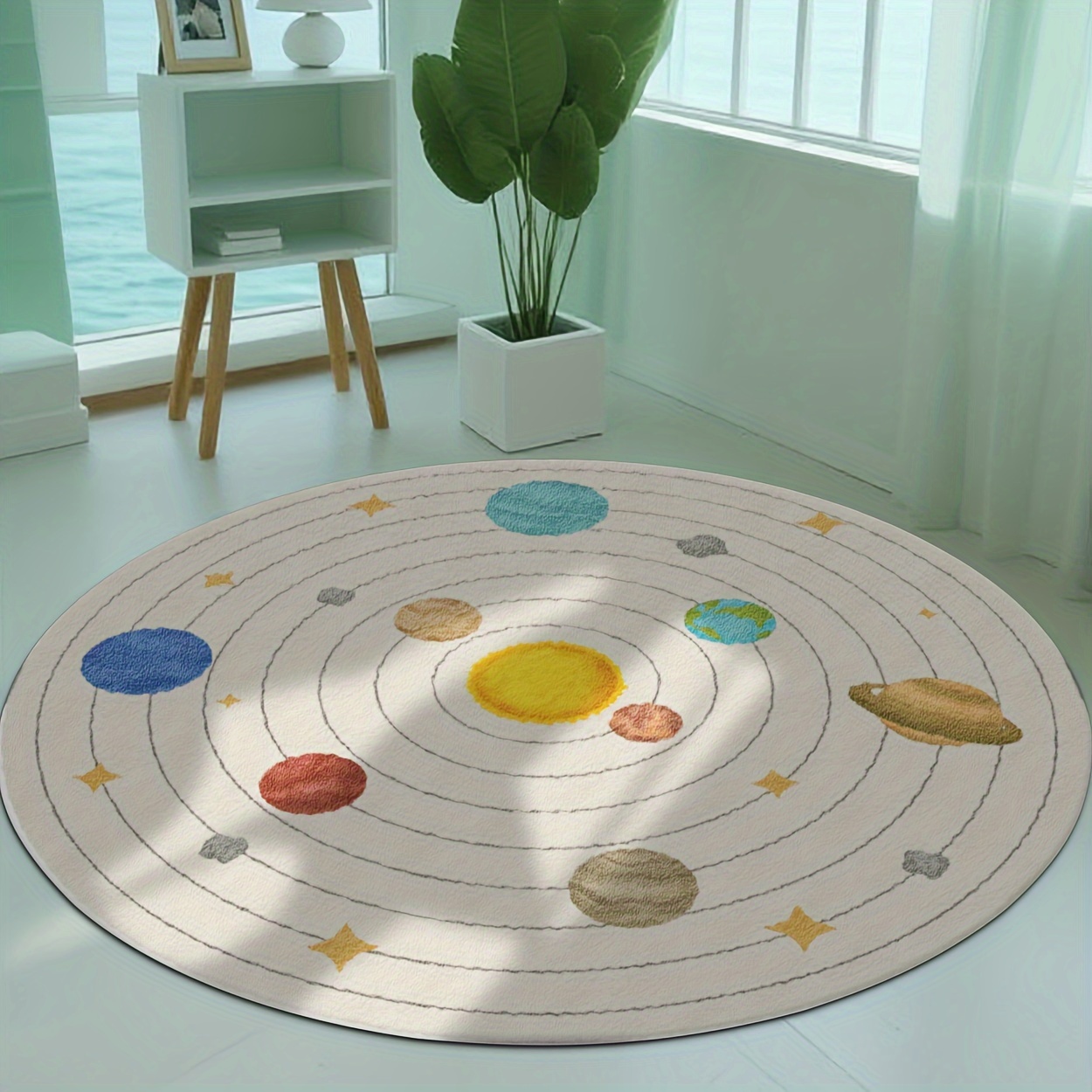 سجادة أرضية دائرية لطيفة بتصمي - مراجعة Baby Nursery Cushion وسعره