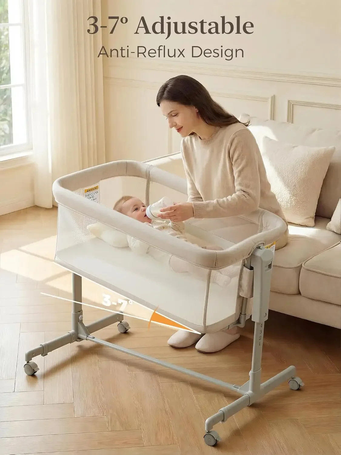 سرير أطفال بجانب السرير 3 في 1 - مراجعة Bassinet Bedside Sleeper وسعره