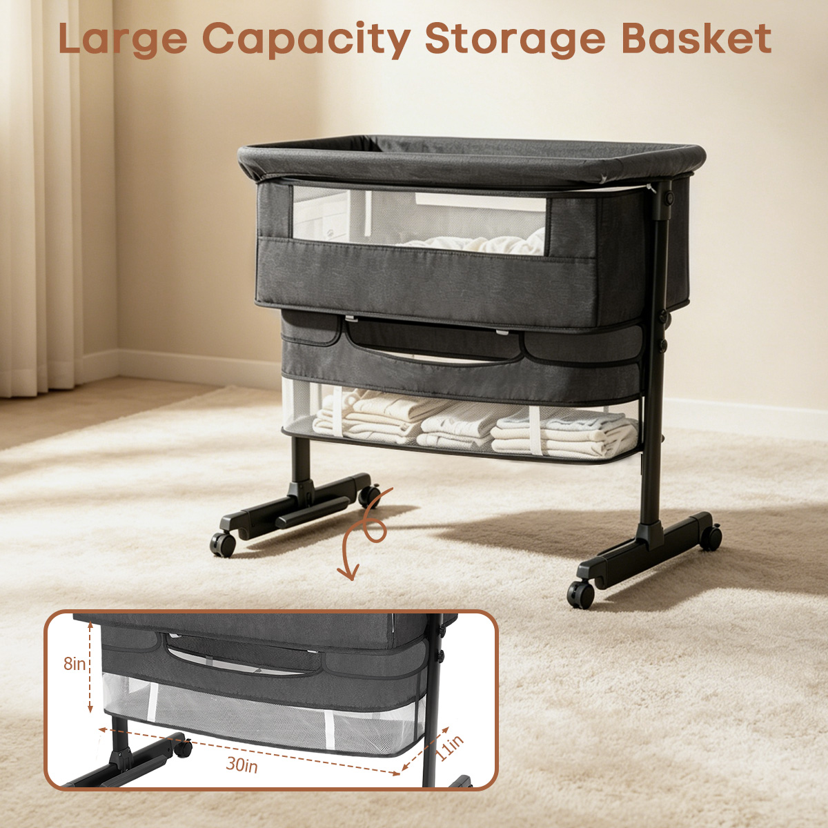 سرير أطفال محمول من كماير، سري - مراجعة Bassinet Bedside Sleeper وسعره
