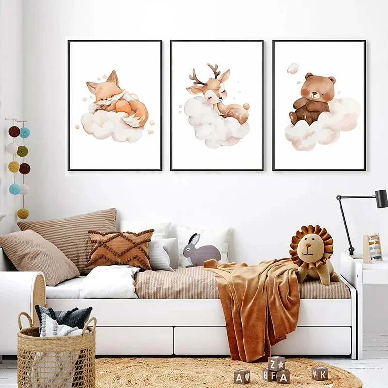 الكرتون سحابة الحيوان حائط لوح - مراجعة Baby Nursery Murals وسعره