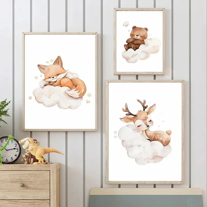 الكرتون سحابة الحيوان حائط لوح - مراجعة Baby Nursery Murals وسعره