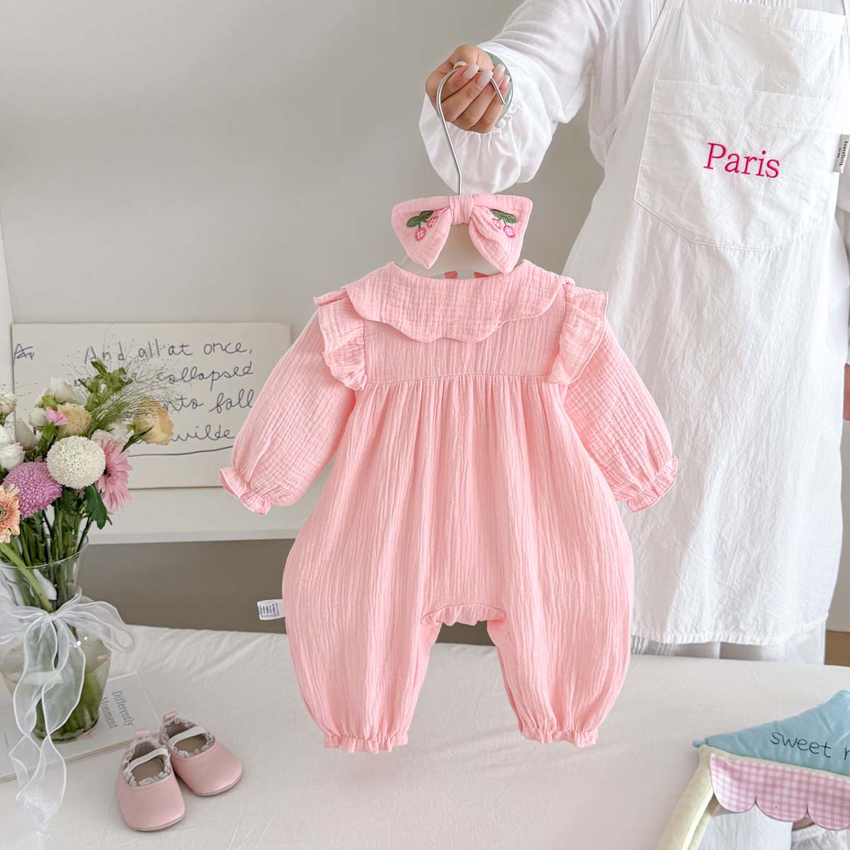 رومبير شبكي للبنات حديثات الول - مراجعة Baby Nursery Embroidery وسعره