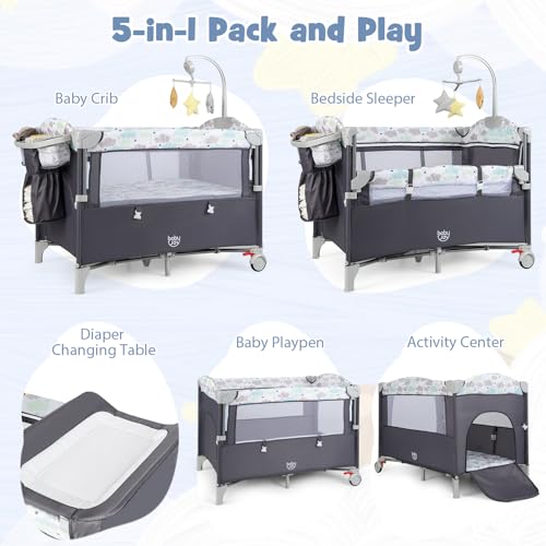 سرير أطفال محمول 5 في 1، سرير  - مراجعة Bassinet Bedside Sleeper وسعره