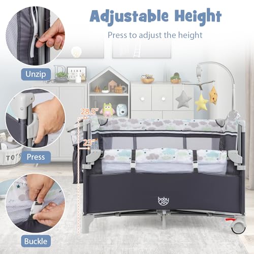 سرير أطفال محمول 5 في 1، سرير  - مراجعة Bassinet Bedside Sleeper وسعره