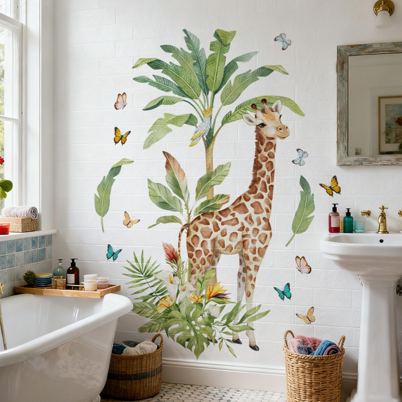 ملصق حائط على شكل زرافة على شك - مراجعة Baby Nursery Murals وسعره