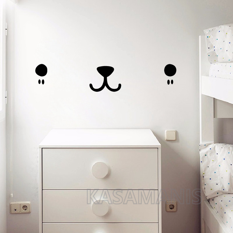 لطيف Kawaii الوجه جدار الفن مل - مراجعة Baby Nursery Labels وسعره