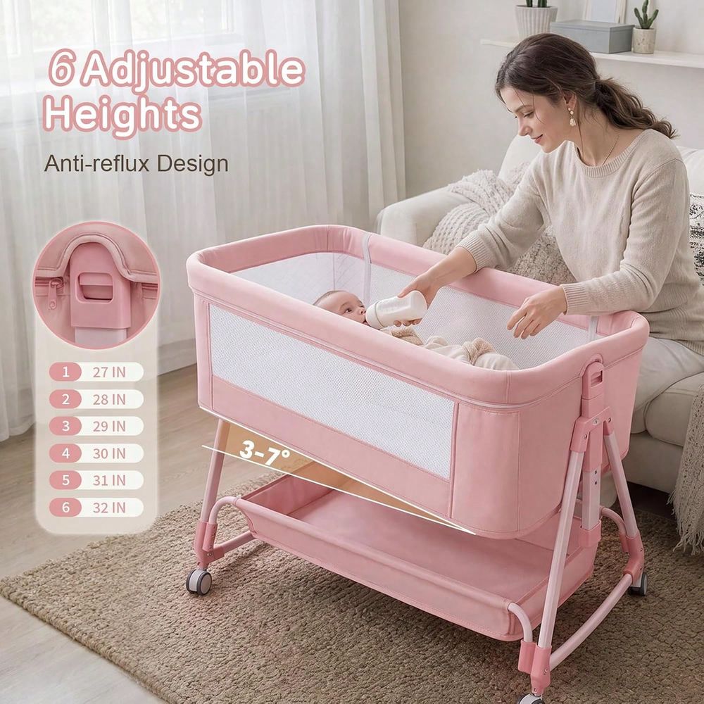 سرير أطفال 3 في 1، سرير جانبي  - مراجعة Bassinet Bedside Sleeper وسعره