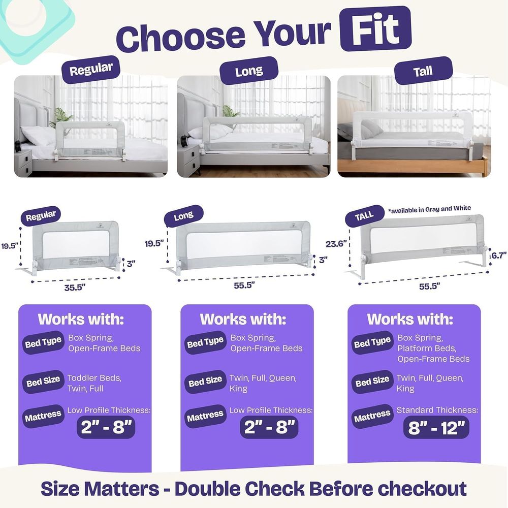 حاجز سرير للأطفال الصغار، مقاس - مراجعة Bed Rail Toddler وسعره