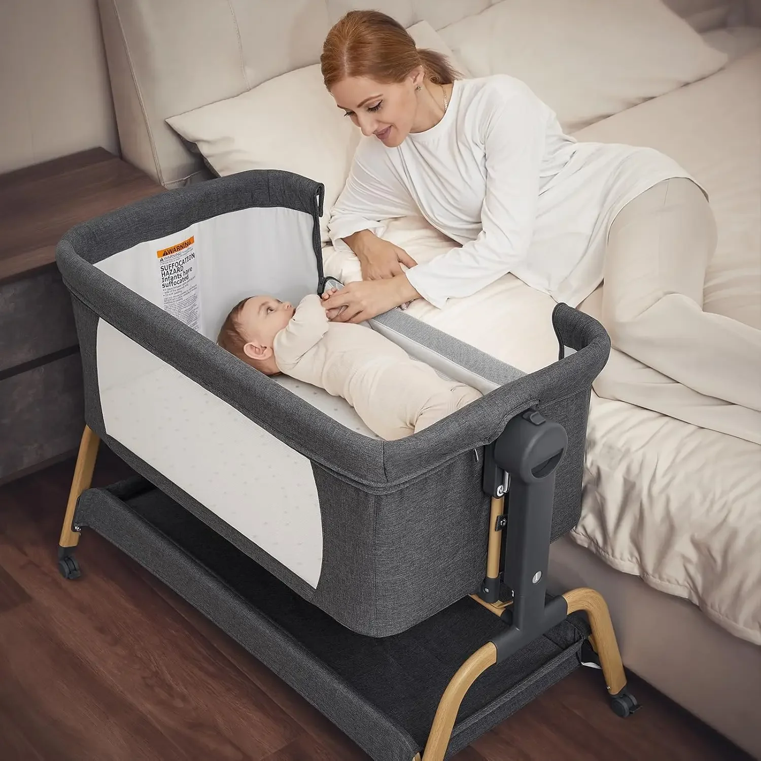 سرير أطفال 3 في 1 قابل للطي مع - مراجعة Bassinet Bedside Sleeper وسعره