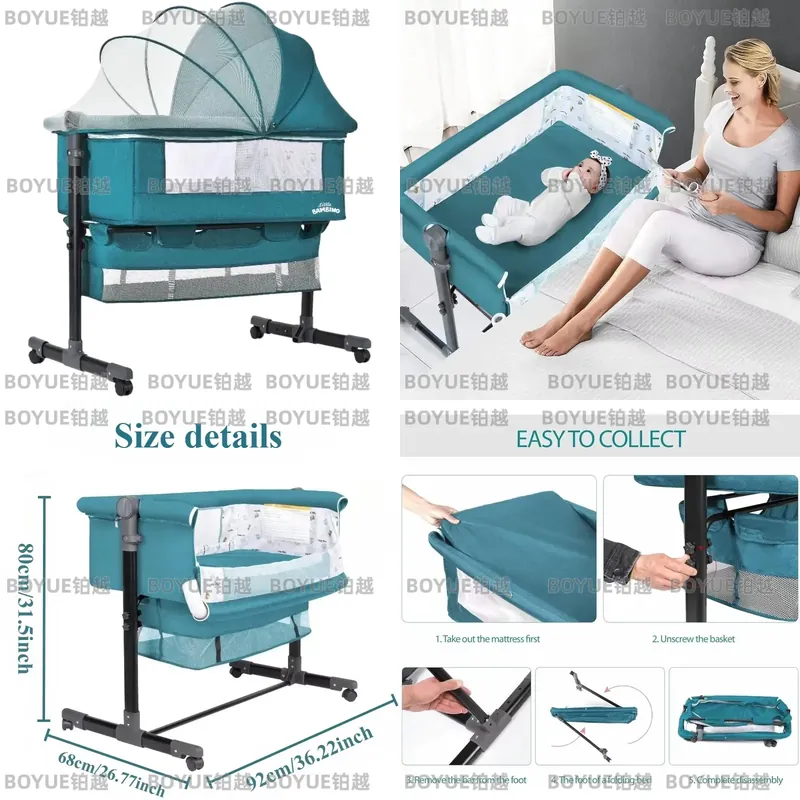 سرير أطفال 3 في 1 مع شبكة تهوي - مراجعة Bassinet Bedside Sleeper وسعره