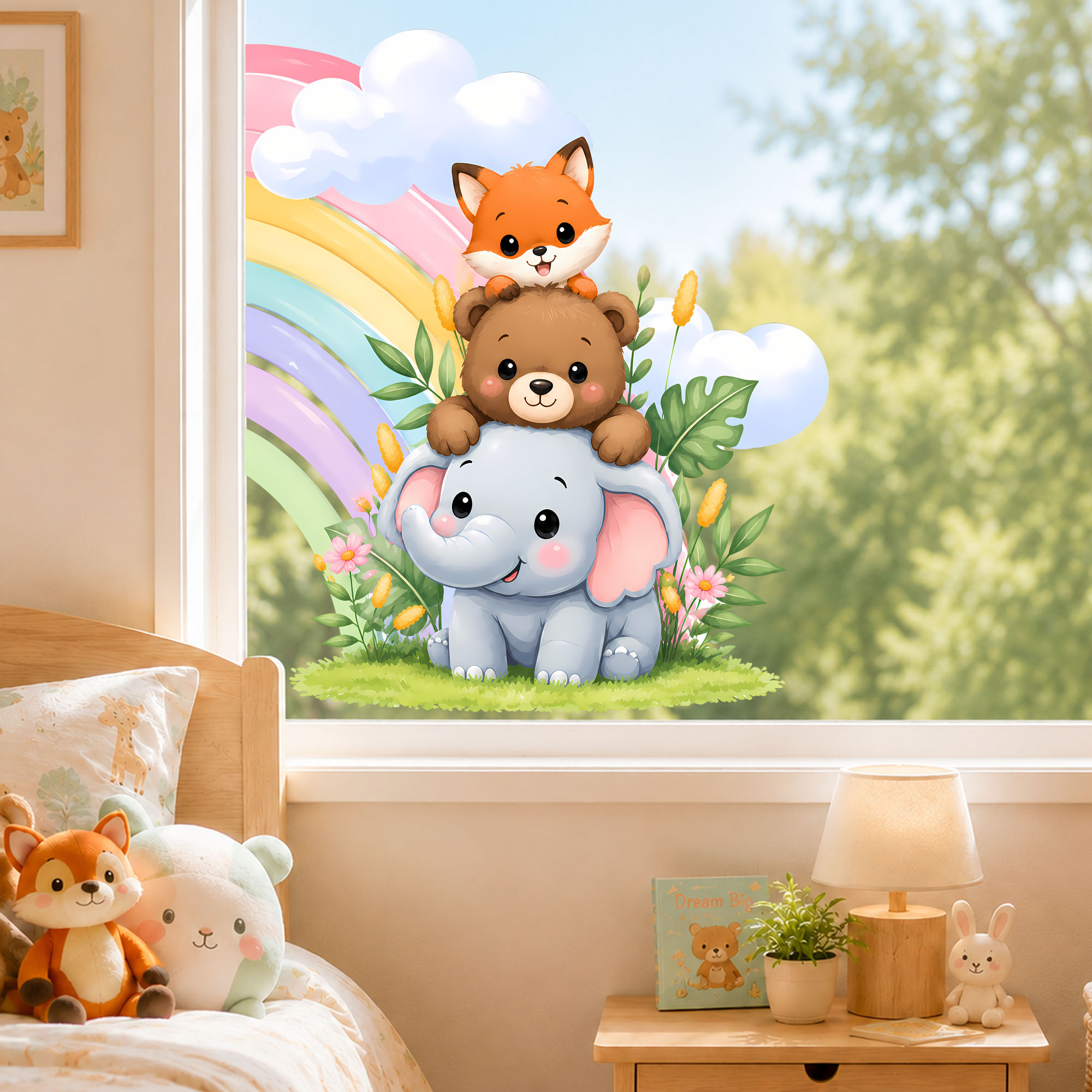ملصق نافذة بتصميم حيوانات لطيف - مراجعة Baby Nursery Labels وسعره