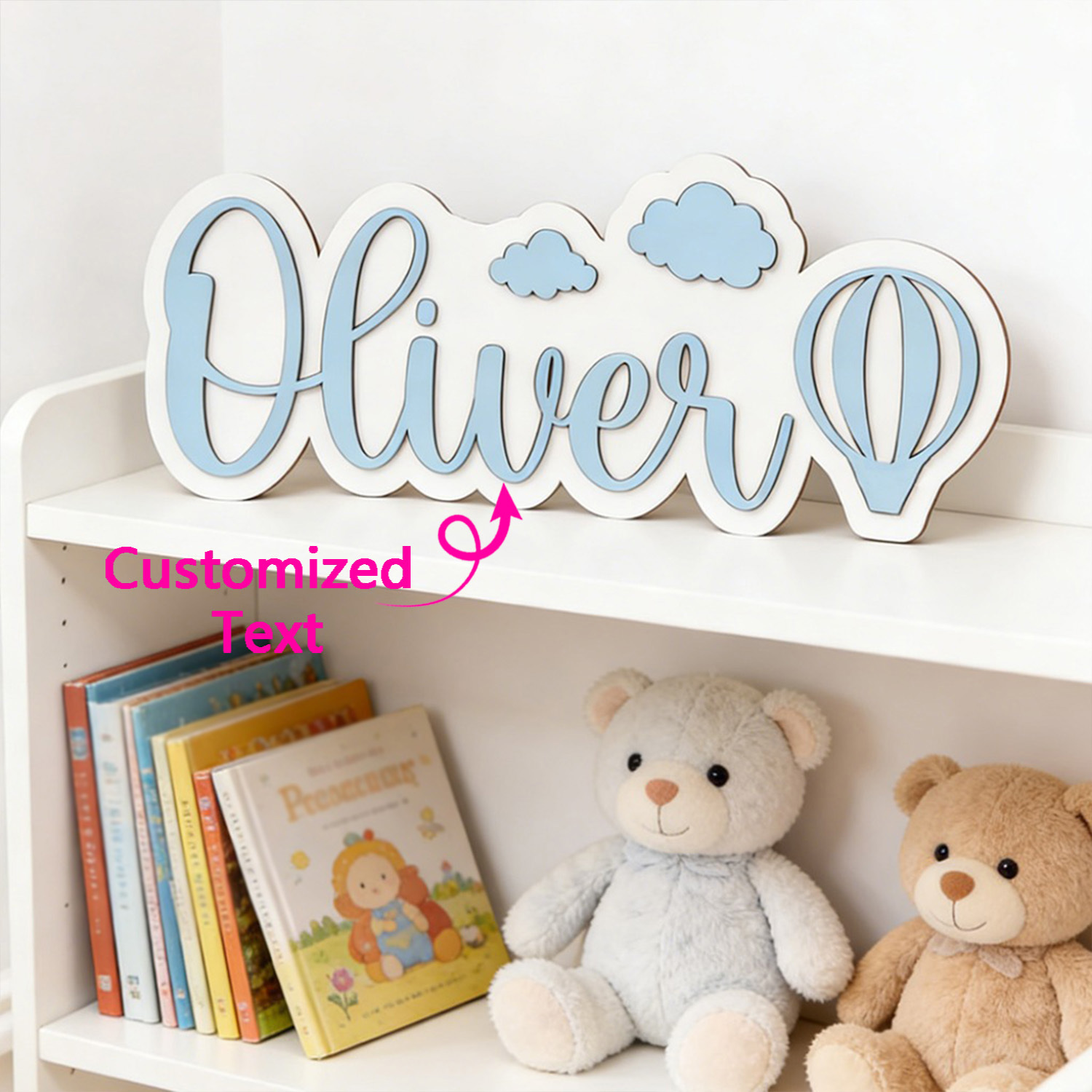 لافتة غرفة مخصصة على شكل منطاد - مراجعة Baby Nursery Baby وسعره