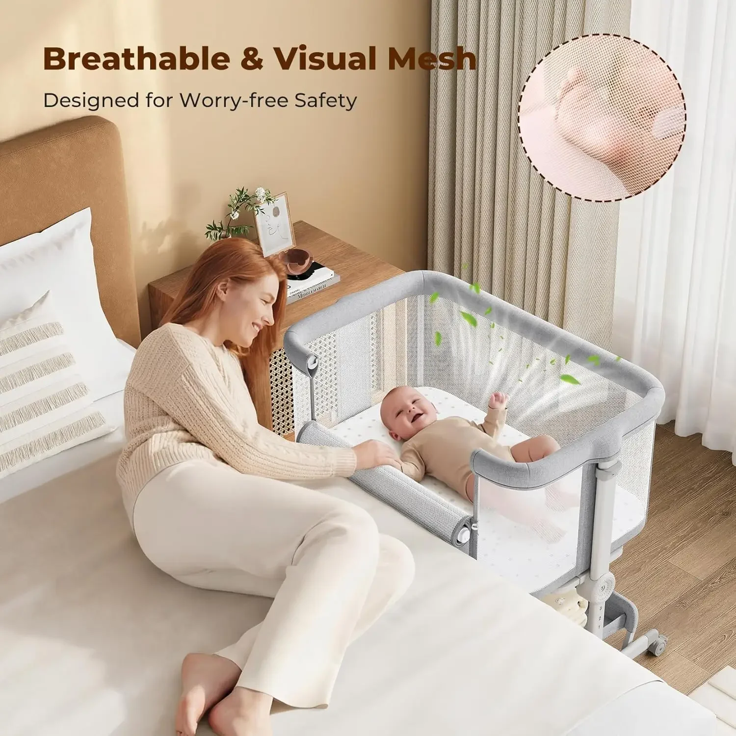 سرير أطفال محمول بجانب السرير  - مراجعة Bassinet Bedside Sleeper وسعره