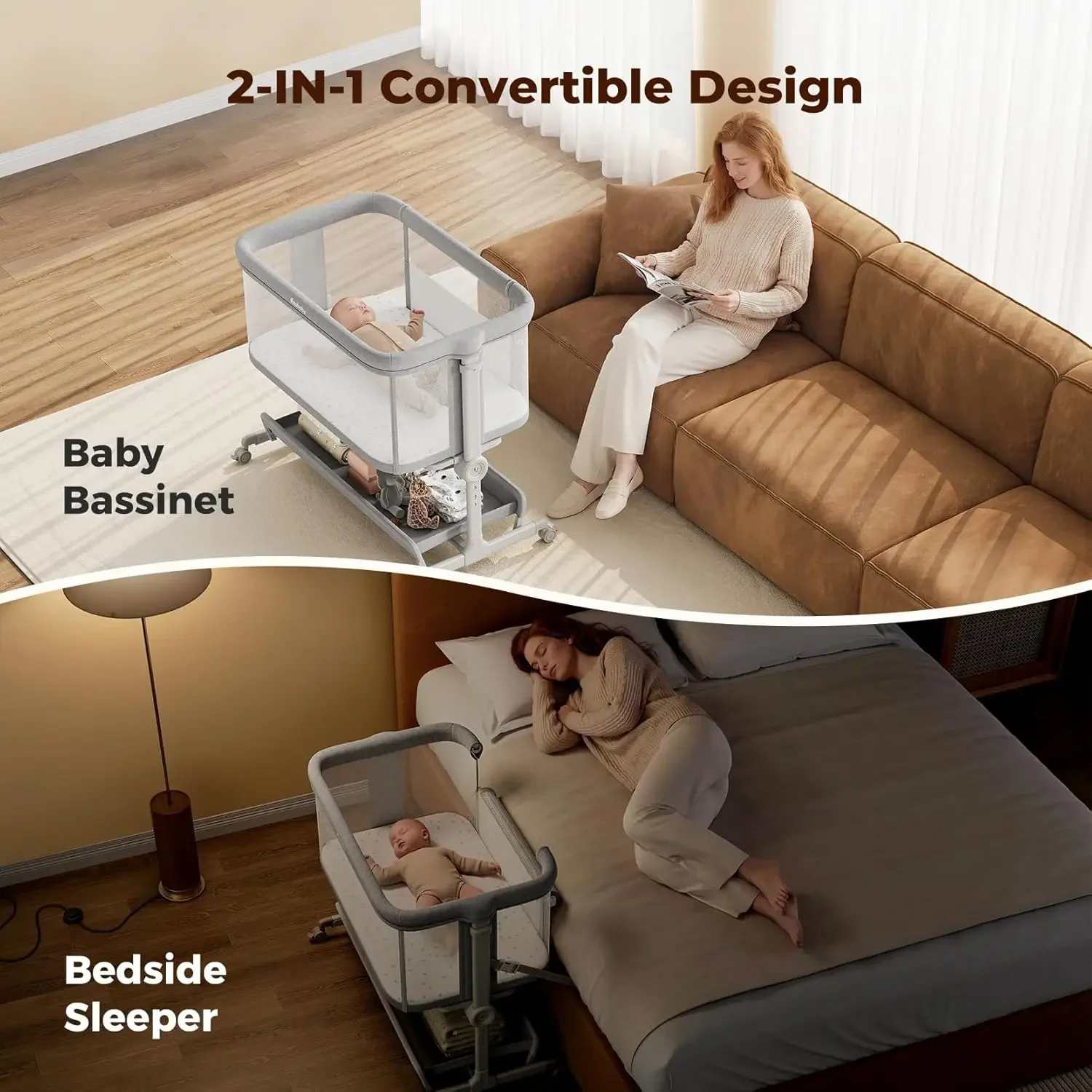 سرير أطفال محمول بجانب السرير  - مراجعة Bassinet Bedside Sleeper وسعره