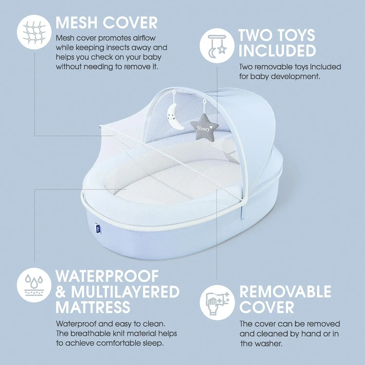 سرير أطفال متعدد الوظائف من مو - مراجعة Bassinet Bedside Sleeper وسعره